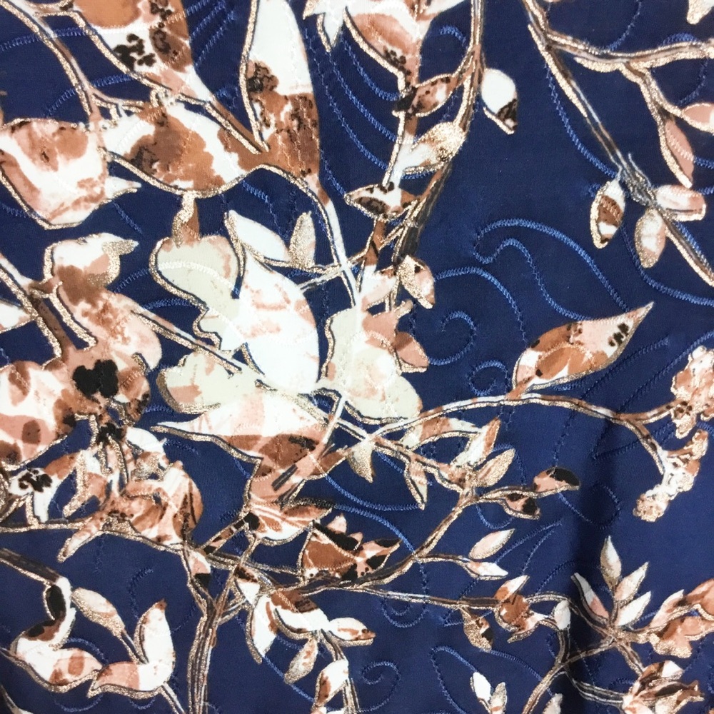 JM Collection Macy’s Plus Size XXL Top 3/4 Sleeve Floral - Picture 3 of 5